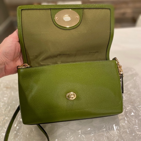 Coach Shoulder Bag Green Leather - Picture 4 of 12